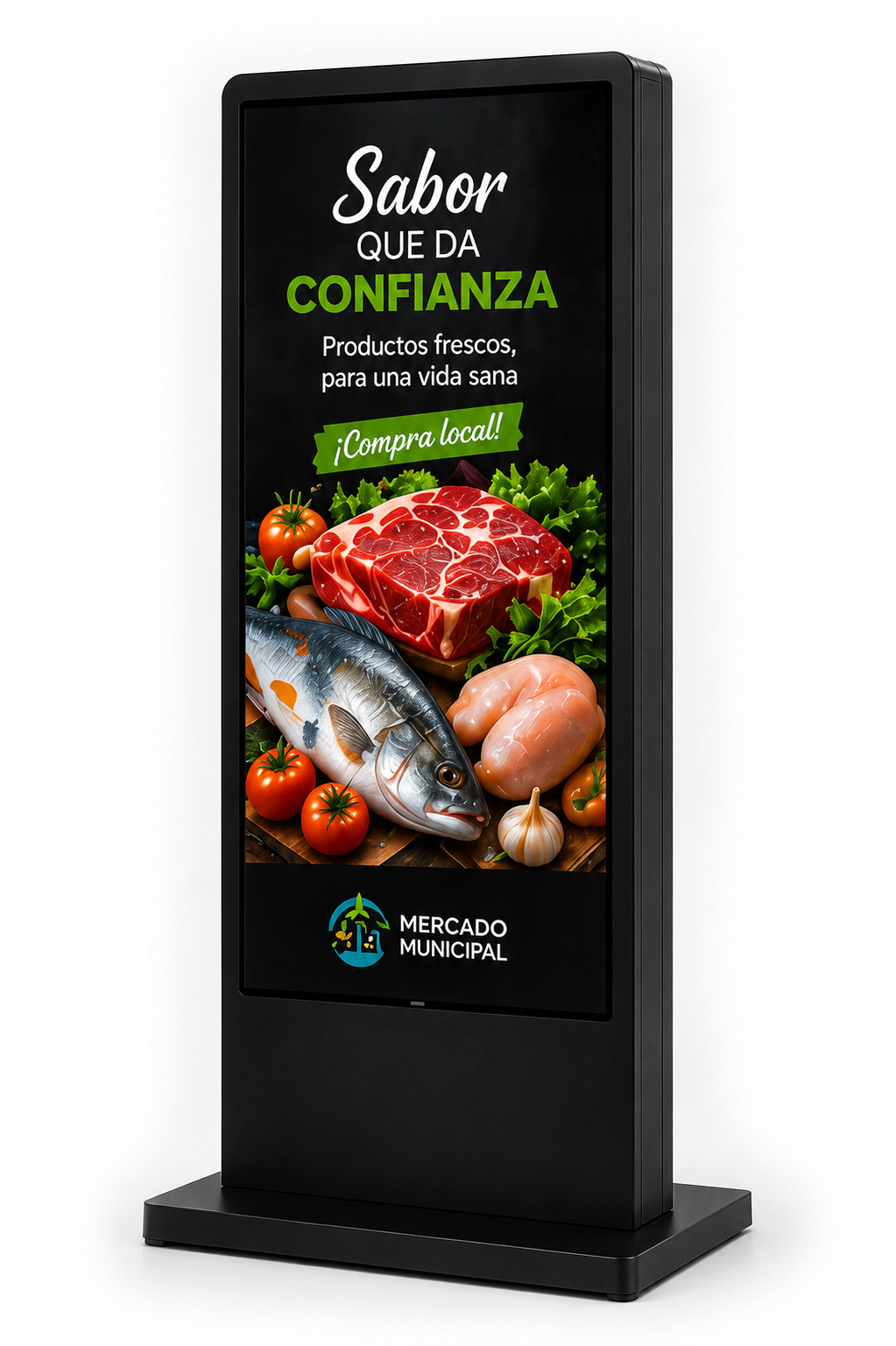 Tótem publicitario instalado